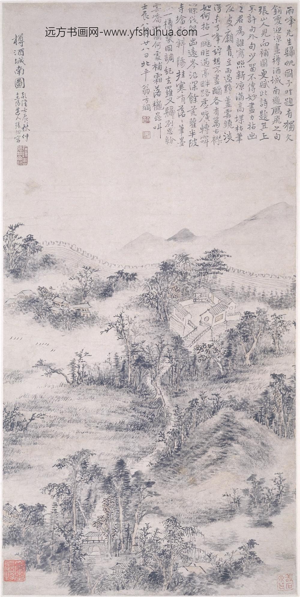 张洽_樽酒城南图轴