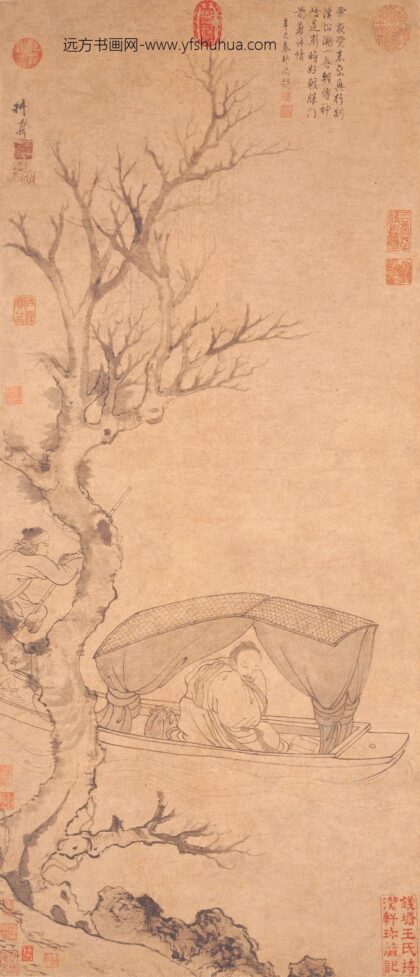 张渥 雪夜访戴图轴.jpg