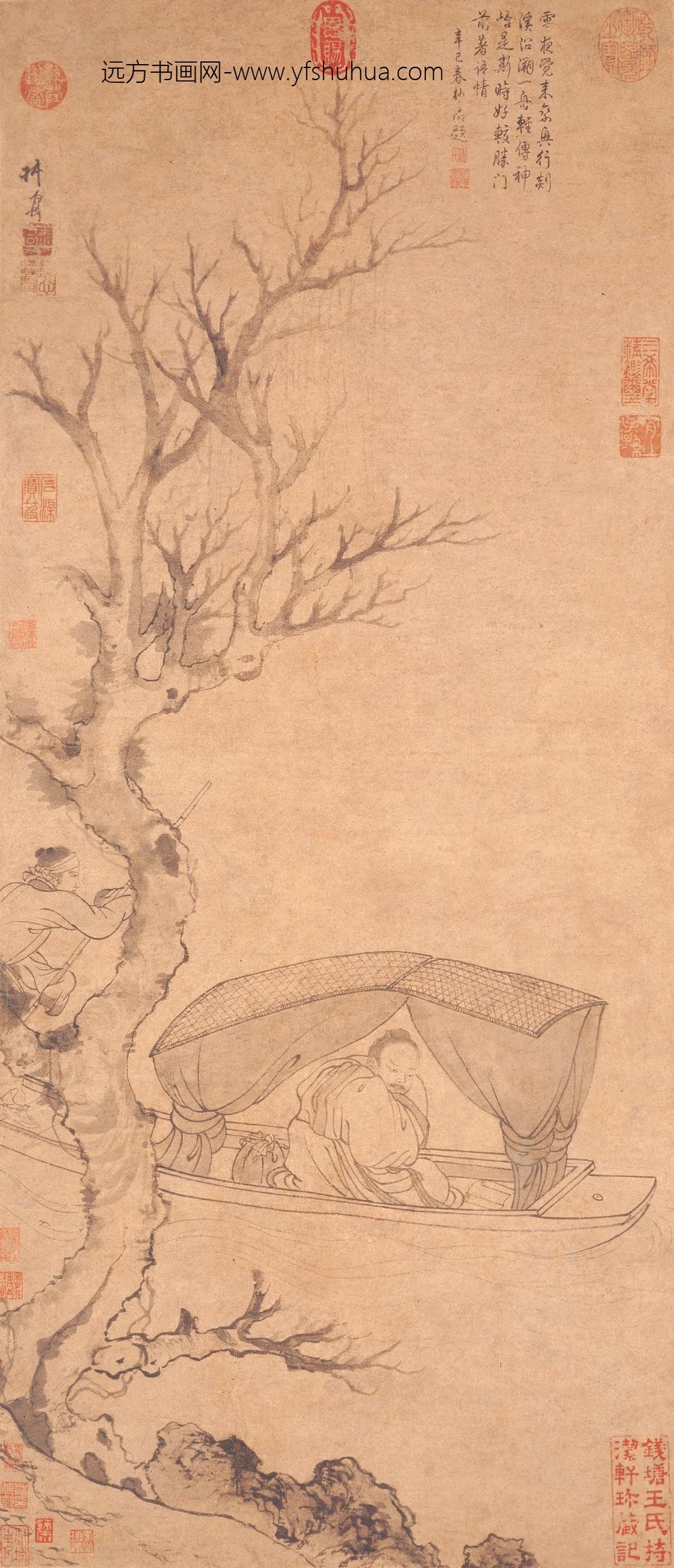 张渥_雪夜访戴图轴