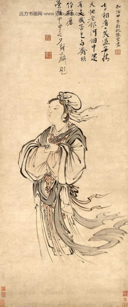 张灵 织女图轴.jpg