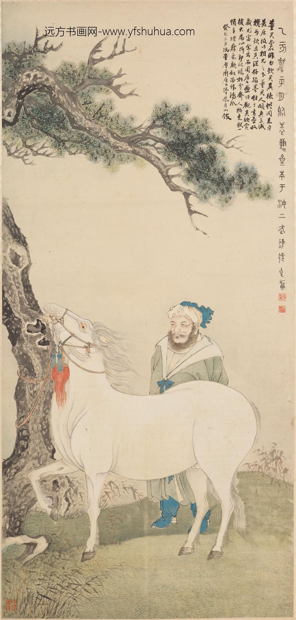 张石园_临赵孟頫人马图轴