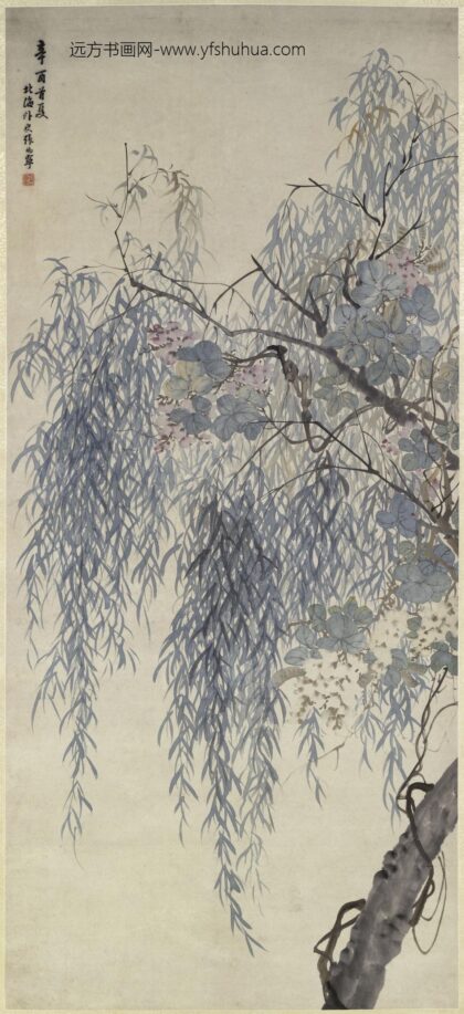 张赐宁 杨柳扁豆图轴.jpg