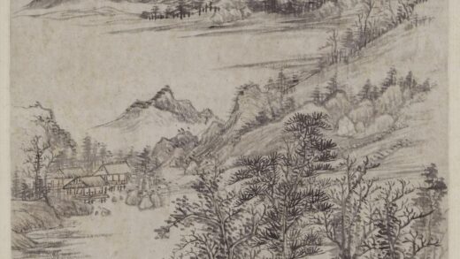 张鹏翀 江村草阁图轴.jpg