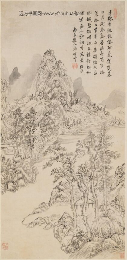 张鹏翀 烟外芙蓉图轴.jpg