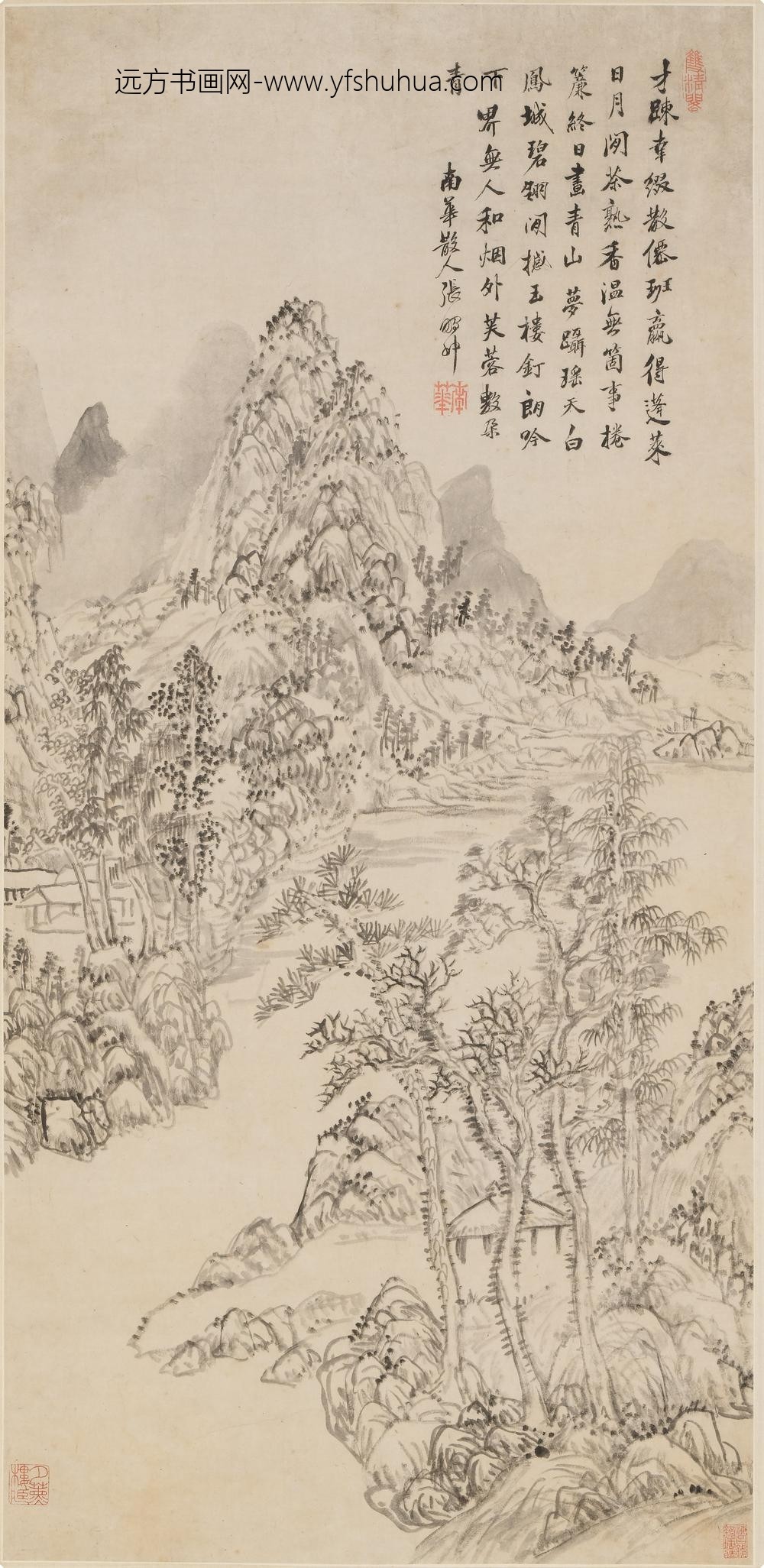 张鹏翀_烟外芙蓉图轴