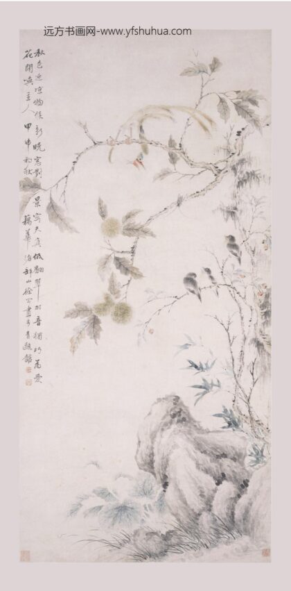 徐冈 秋晓翠羽图轴.jpg