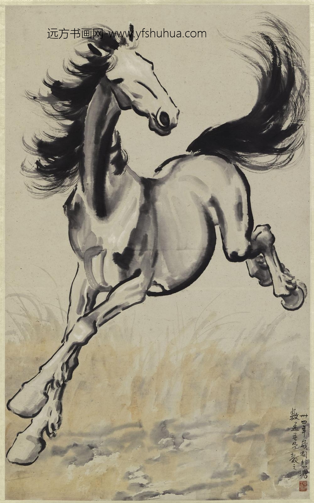 徐悲鸿_奔马图轴-