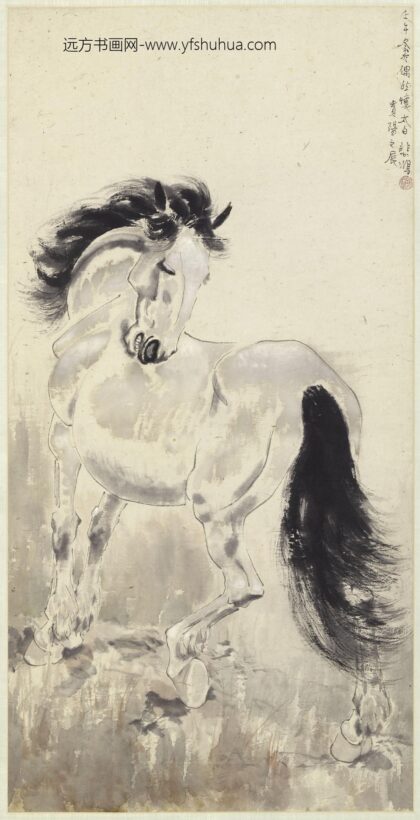 徐悲鸿 白马图轴.jpg