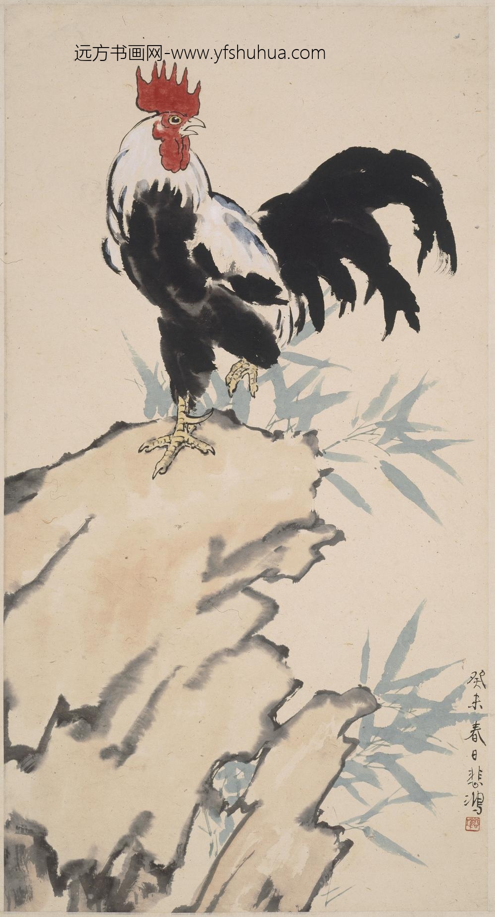 徐悲鸿_雄鸡图轴