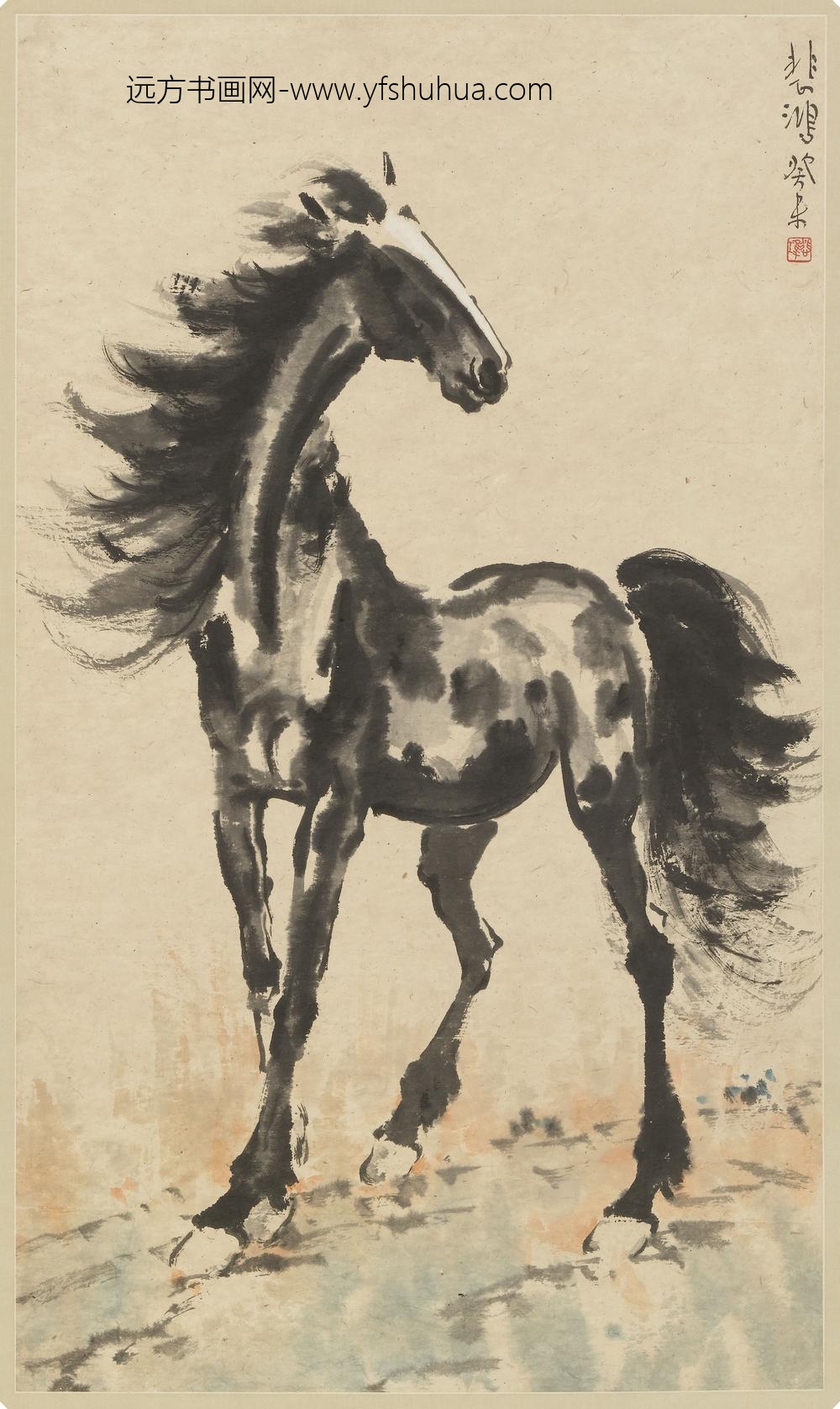 徐悲鸿_马图轴-