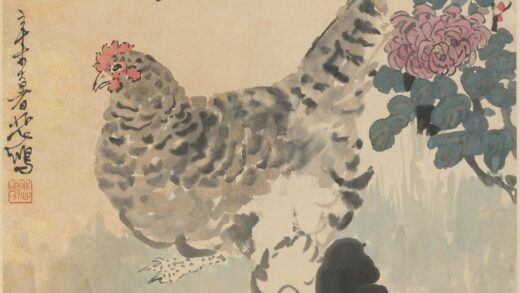 徐悲鸿 鸡菊图轴.jpg