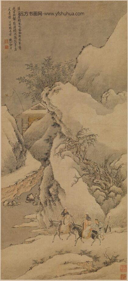 徐方 冲寒行旅图轴.jpg