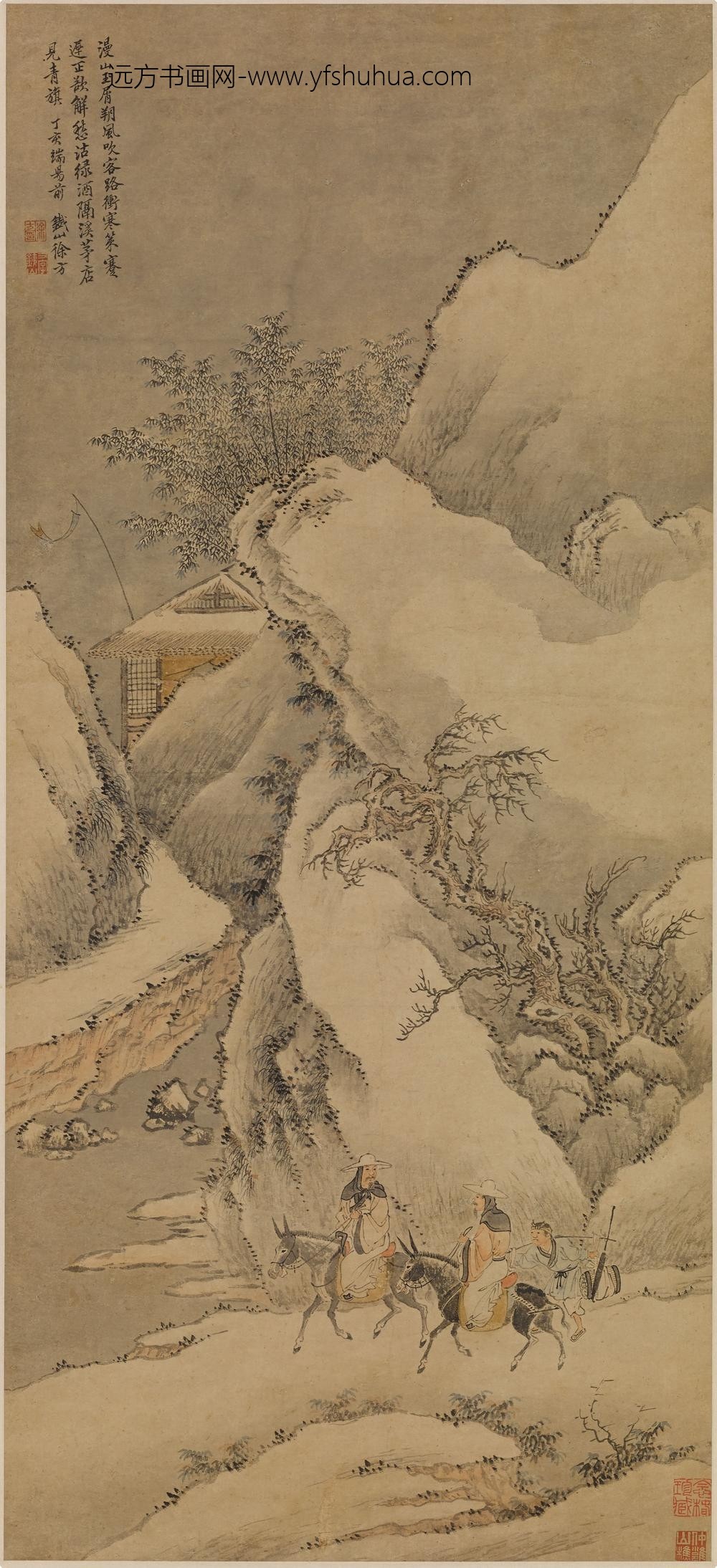 徐方_冲寒行旅图轴