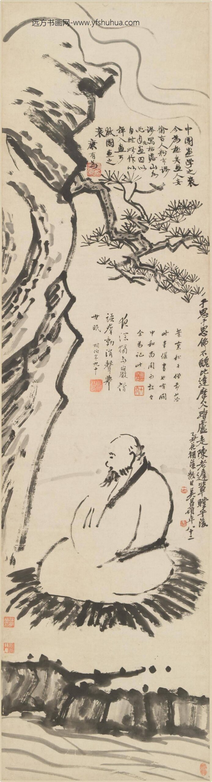 徐朗西_达摩面壁图轴