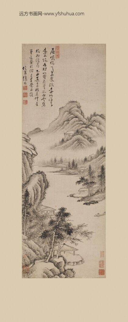 徐枋 仿吴仲圭山水轴.jpg