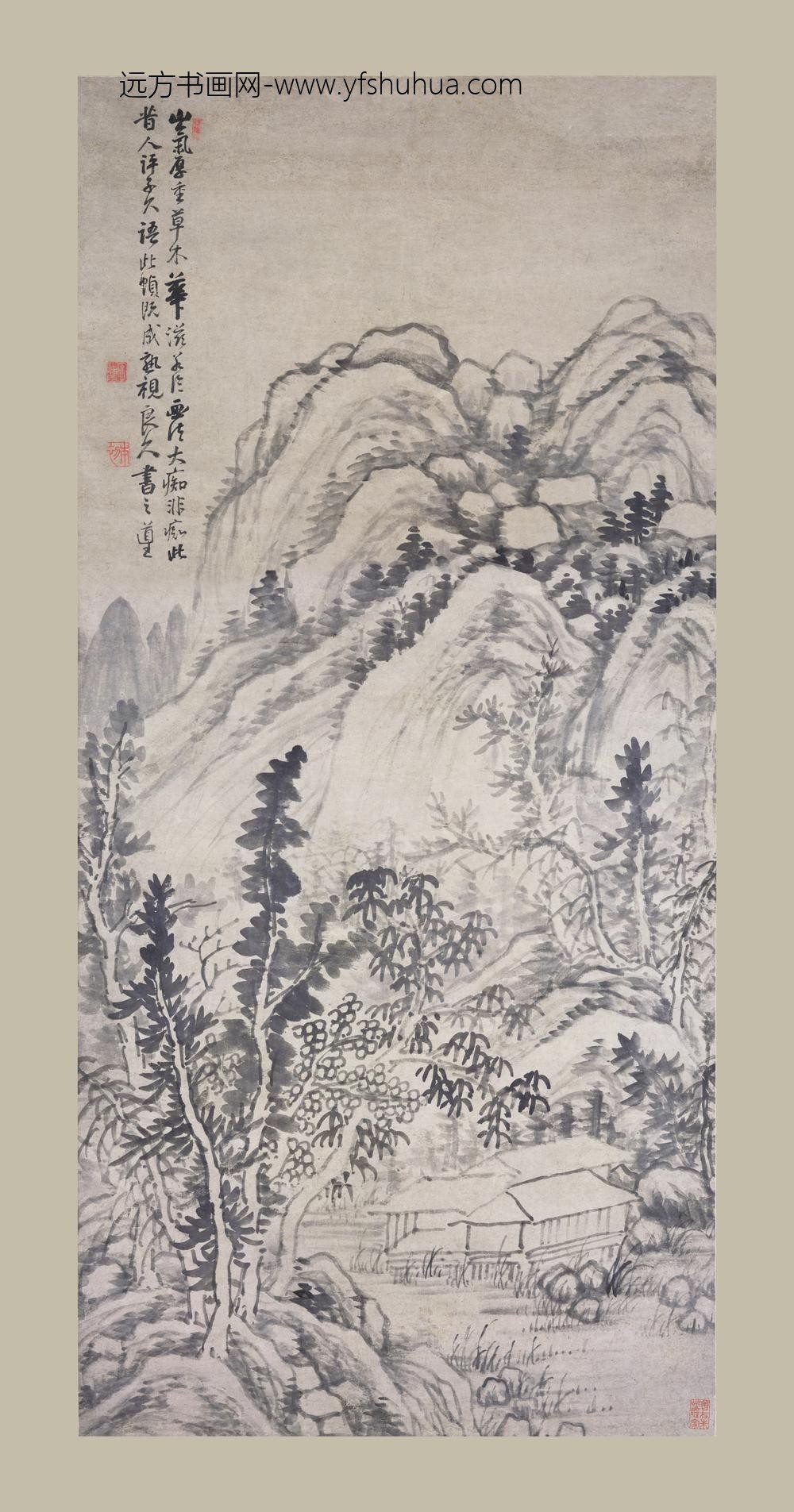 恽向_仿子久山水轴