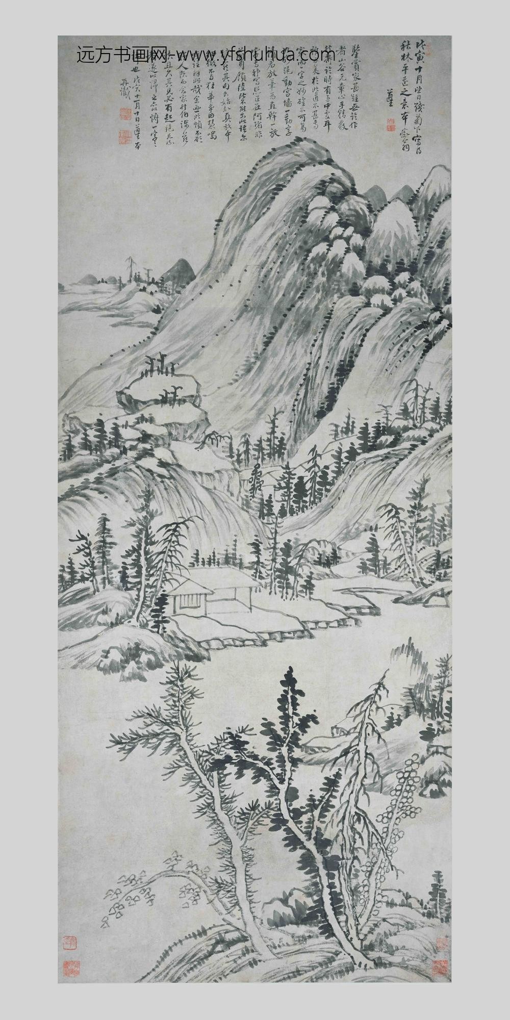 恽向_秋林平远图轴