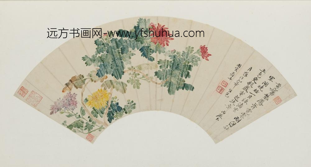 恽寿平_花卉扇页册