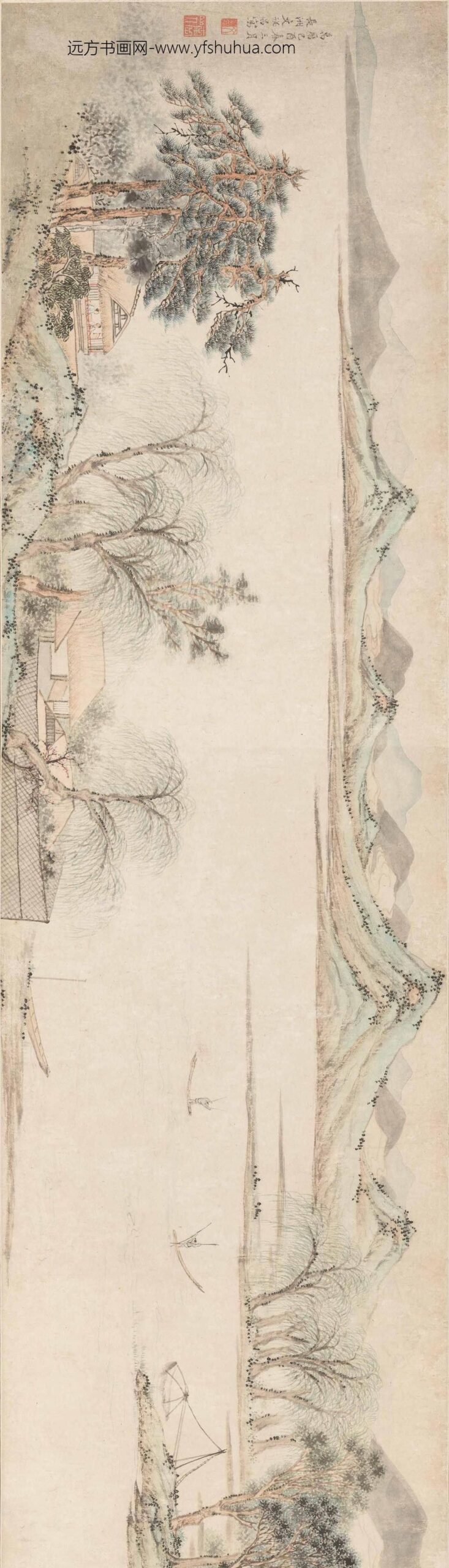 文从昌_江村春景图卷_