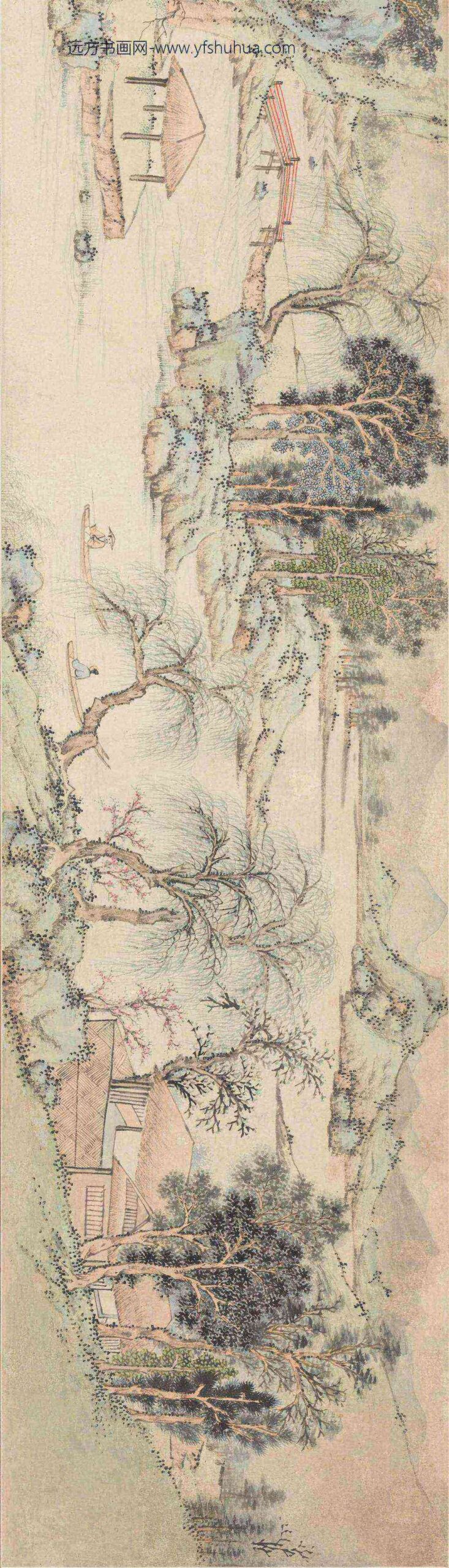 文从昌_江村春景图卷_