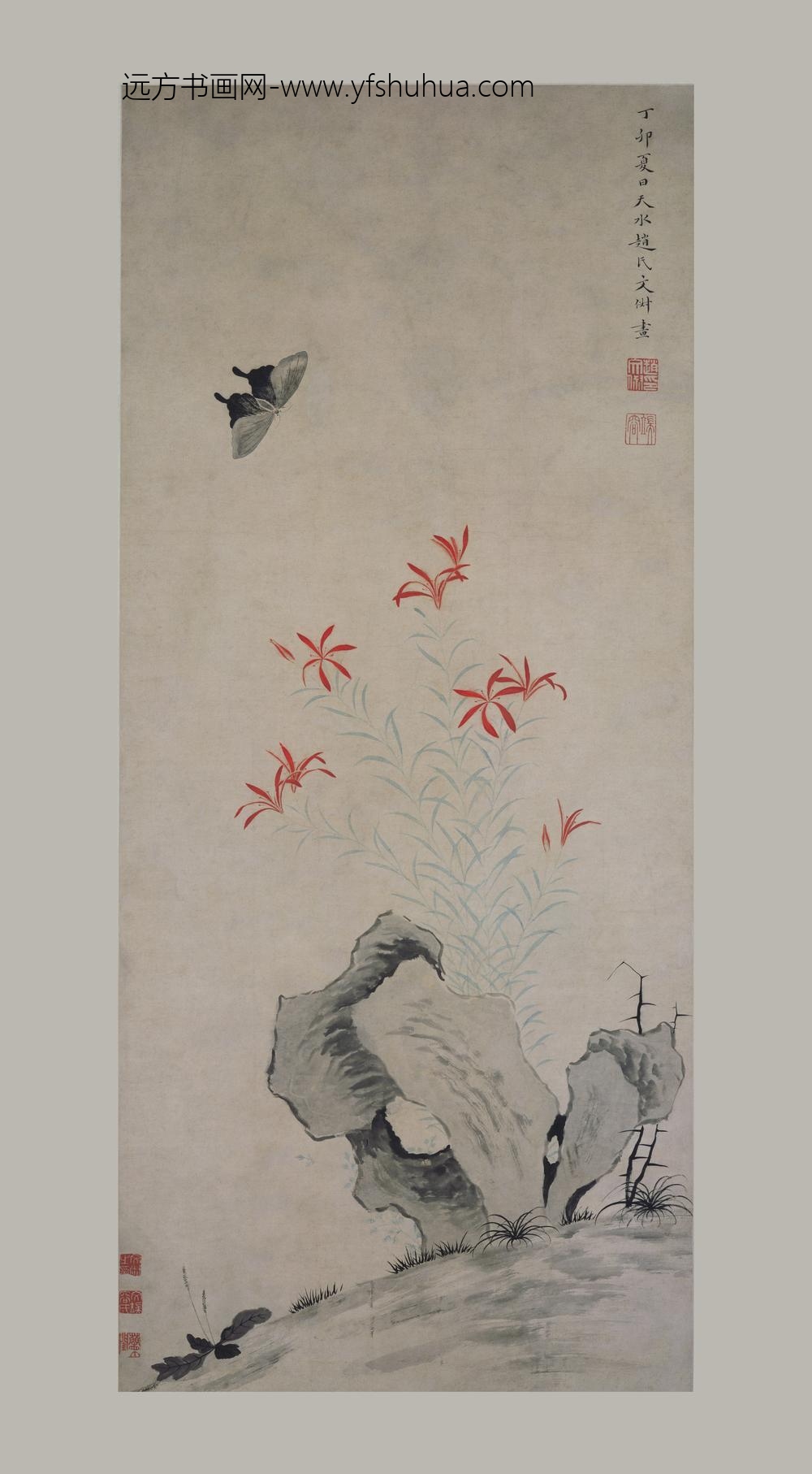 文俶_花蝶图轴