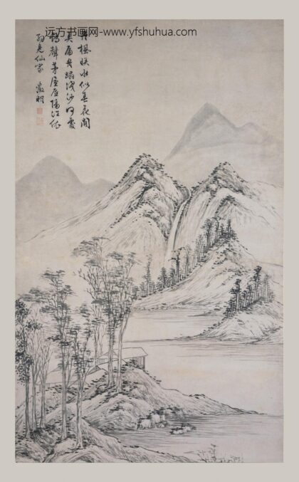 文徵明（文征明） 丹枫茅屋图轴.jpg
