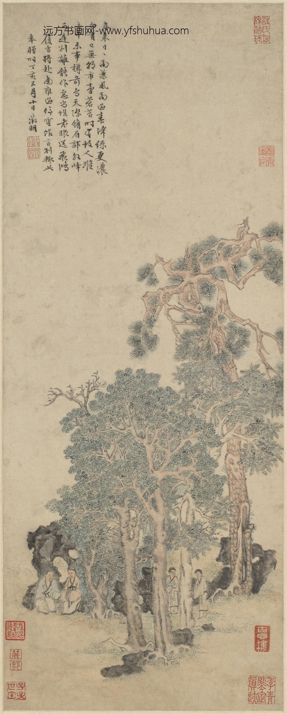 文徵明（文征明）_停云言别图轴