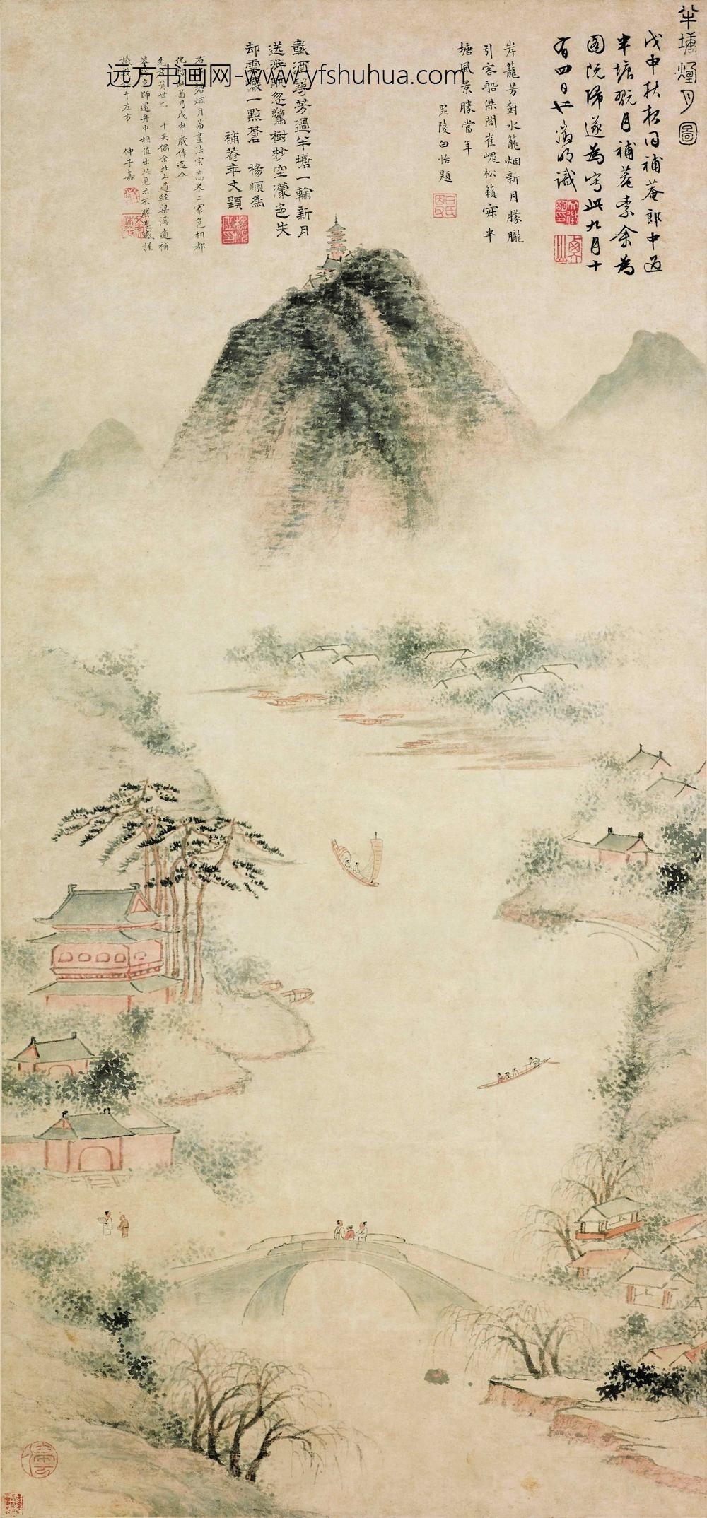 文徵明（文征明）_半塘烟月图轴