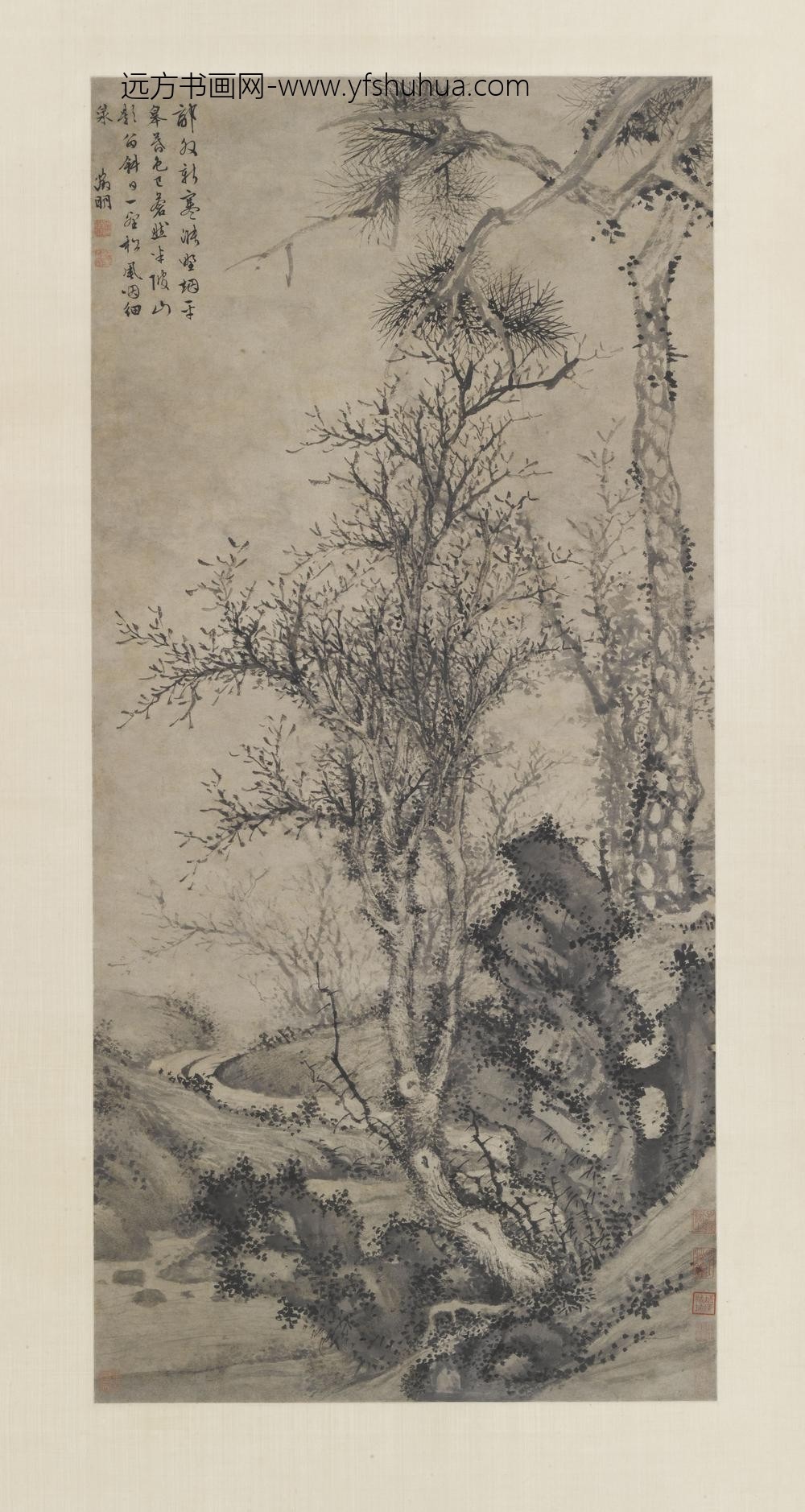 文徵明（文征明）_松风细泉图轴