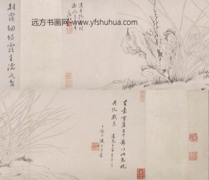 文徵明（文征明） 白描兰花图卷.jpg