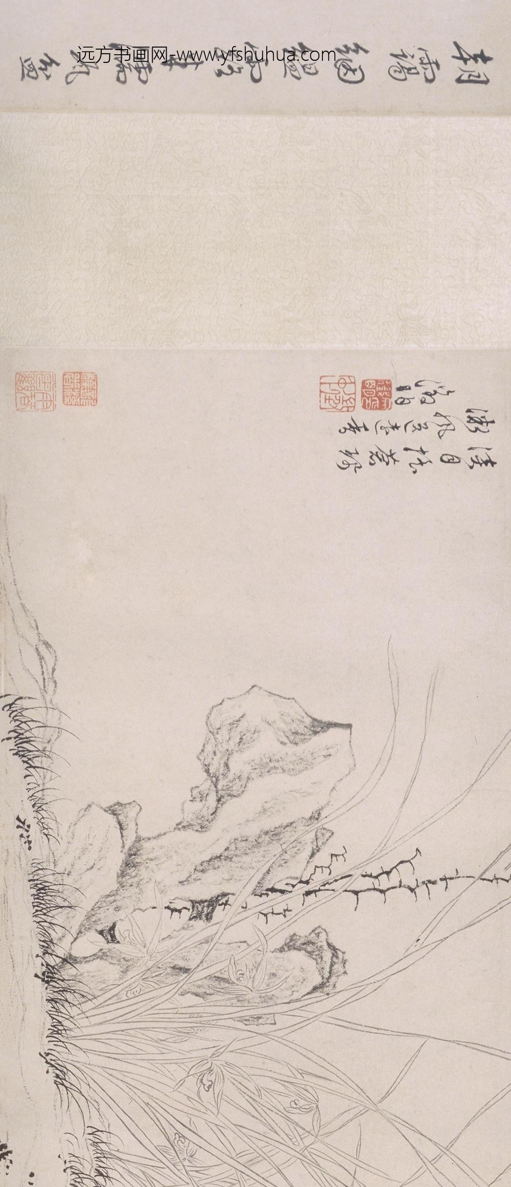 文徵明（文征明）_白描兰花图卷_