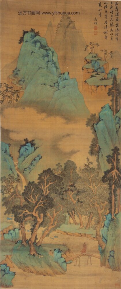 文徵明（文征明） 茅檐灌葵图轴.jpg