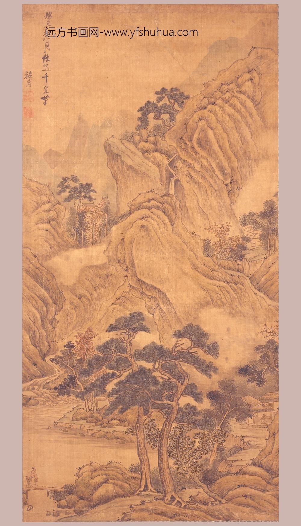 施溥_秋景山水轴