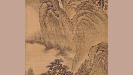 施震（施霖） 仿赵松雪山水图轴.jpg