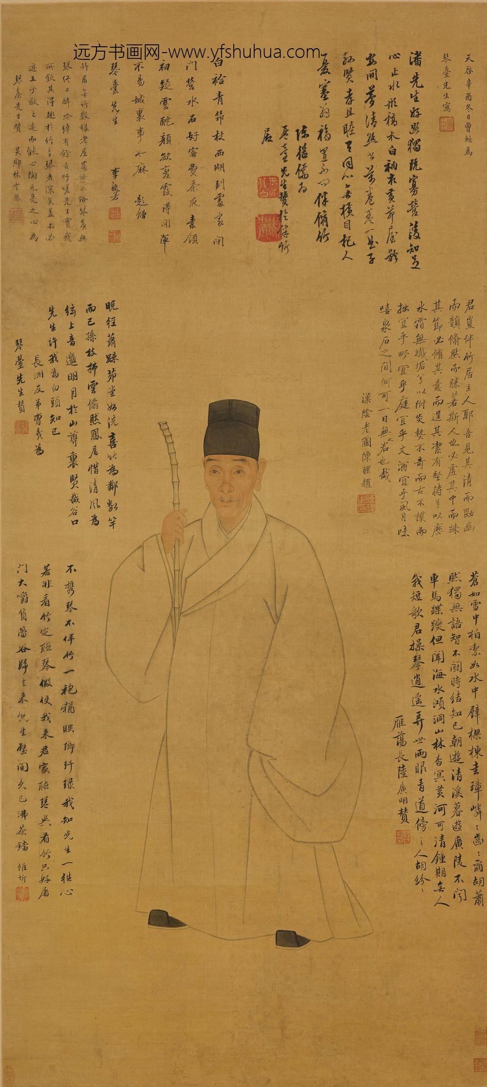 曾鲸_潘琴台肖像图轴