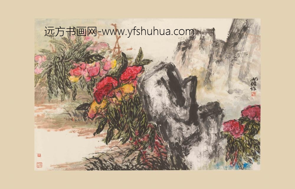 朱屺瞻_鸡冠花横幅