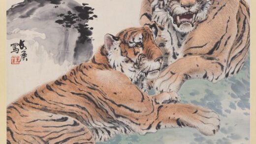 朱文侯 双虎图轴.jpg