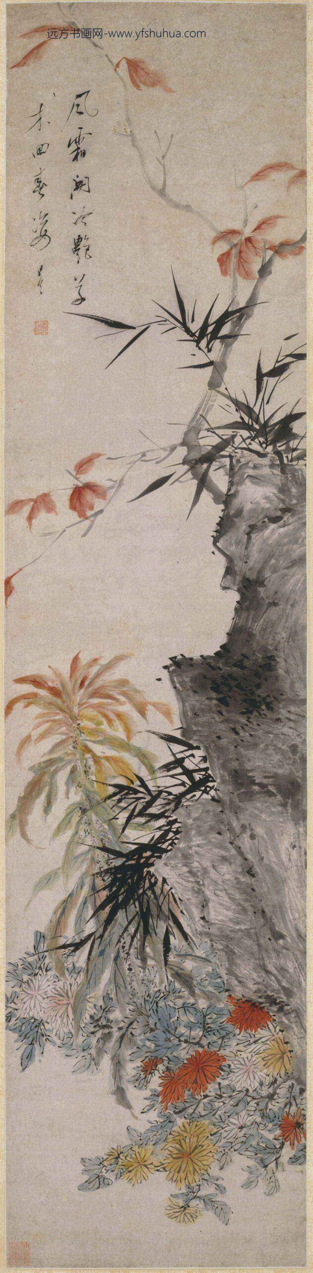 朱昂之_风霜冷艳图轴