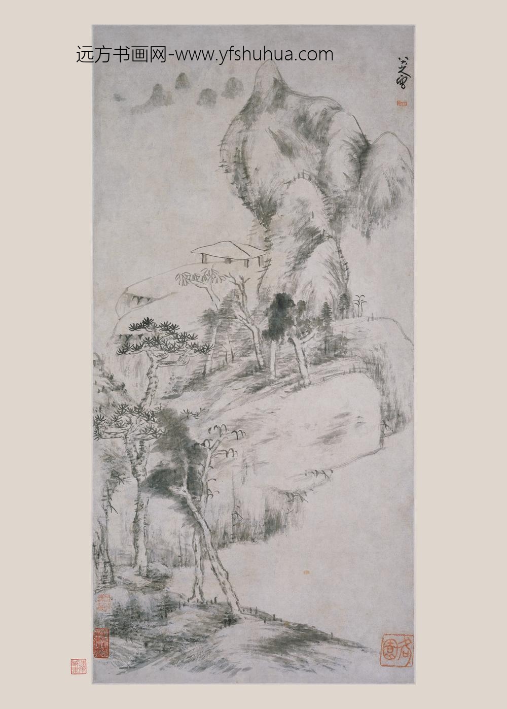 朱耷_乾坤一草亭图轴