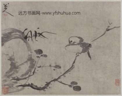 朱耷 枝头小鸟图轴.jpg