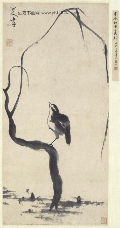 朱耷 柳禽图轴.jpg