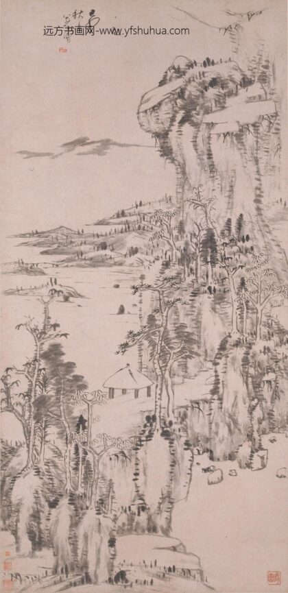 朱耷 秋林亭子图轴.jpg