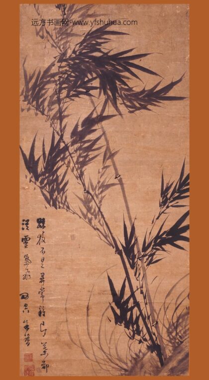 朱鹭 墨竹轴.jpg