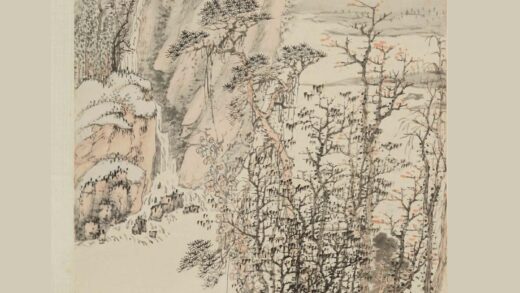 汤贻汾 溪楼听瀑图轴.jpg