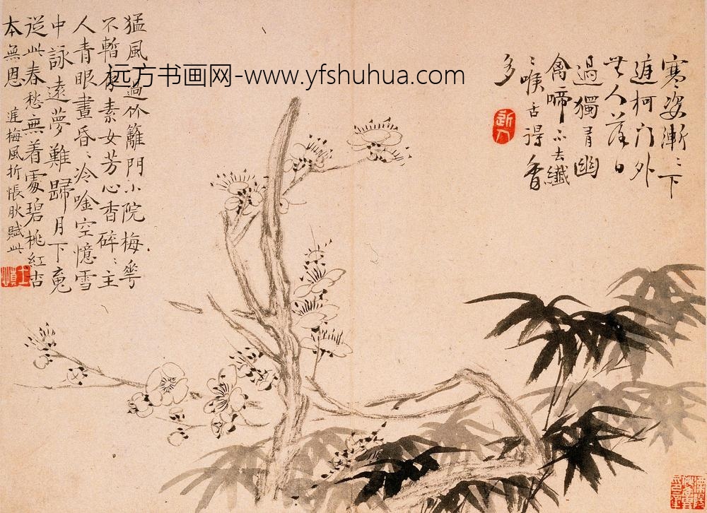 汪士慎_梅花竹石图册_