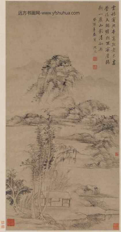 沈凤 仿倪瓒山水轴.jpg