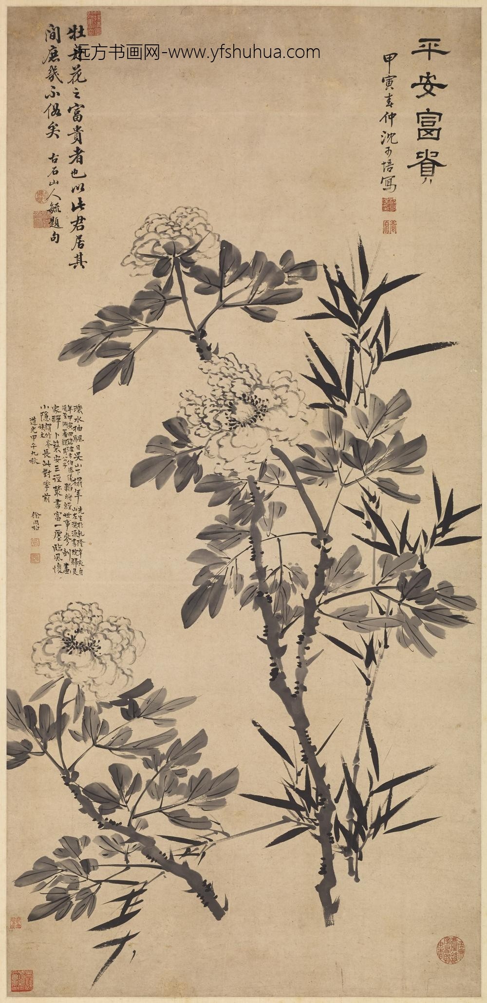 沈可培_牡丹图轴