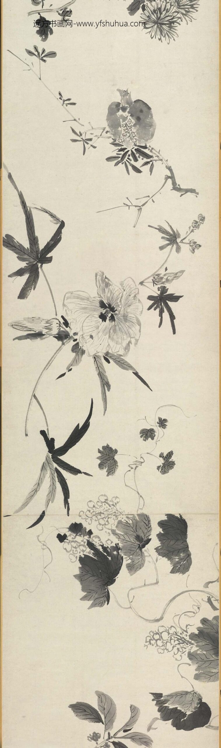 沈周_水墨花果卷_