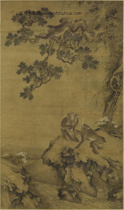 沈天骧驾千 蜂猴图轴.jpg