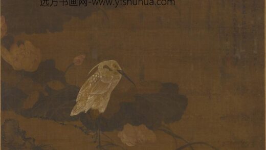 沈谦 荷池白鹭图轴.jpg